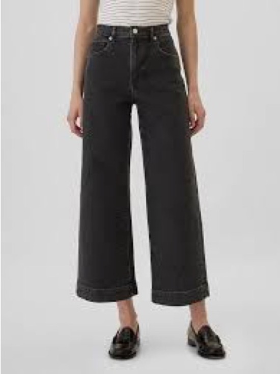 GAP Denim - GAP High Rise Wide Leg Cropped Jeans Black Wash Women’s Size 2/26R